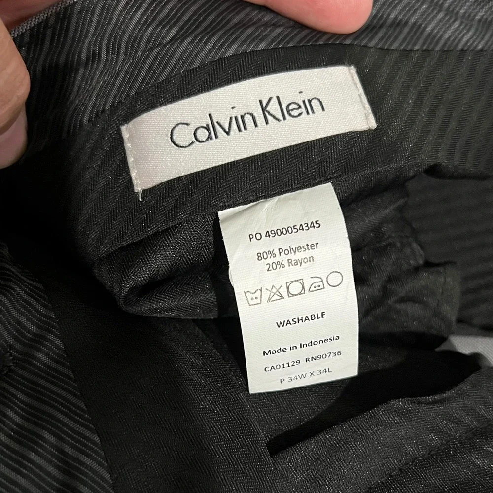Calvin Klein‎ Charcoal Grey Julop Trousers Pants Men's Size 34 x 34 Career NWT
